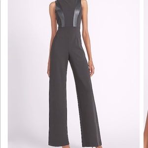 NWT Black vegan leather Express jumpsuit